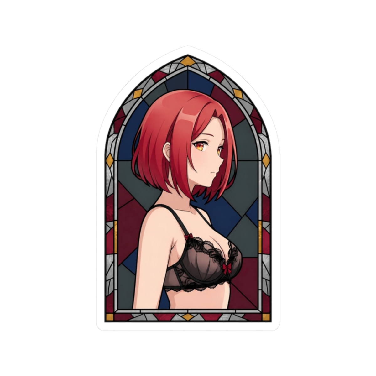 Grete Spy Classroom Crimson Profile Stained Glass - alternate angle 3, merchandise